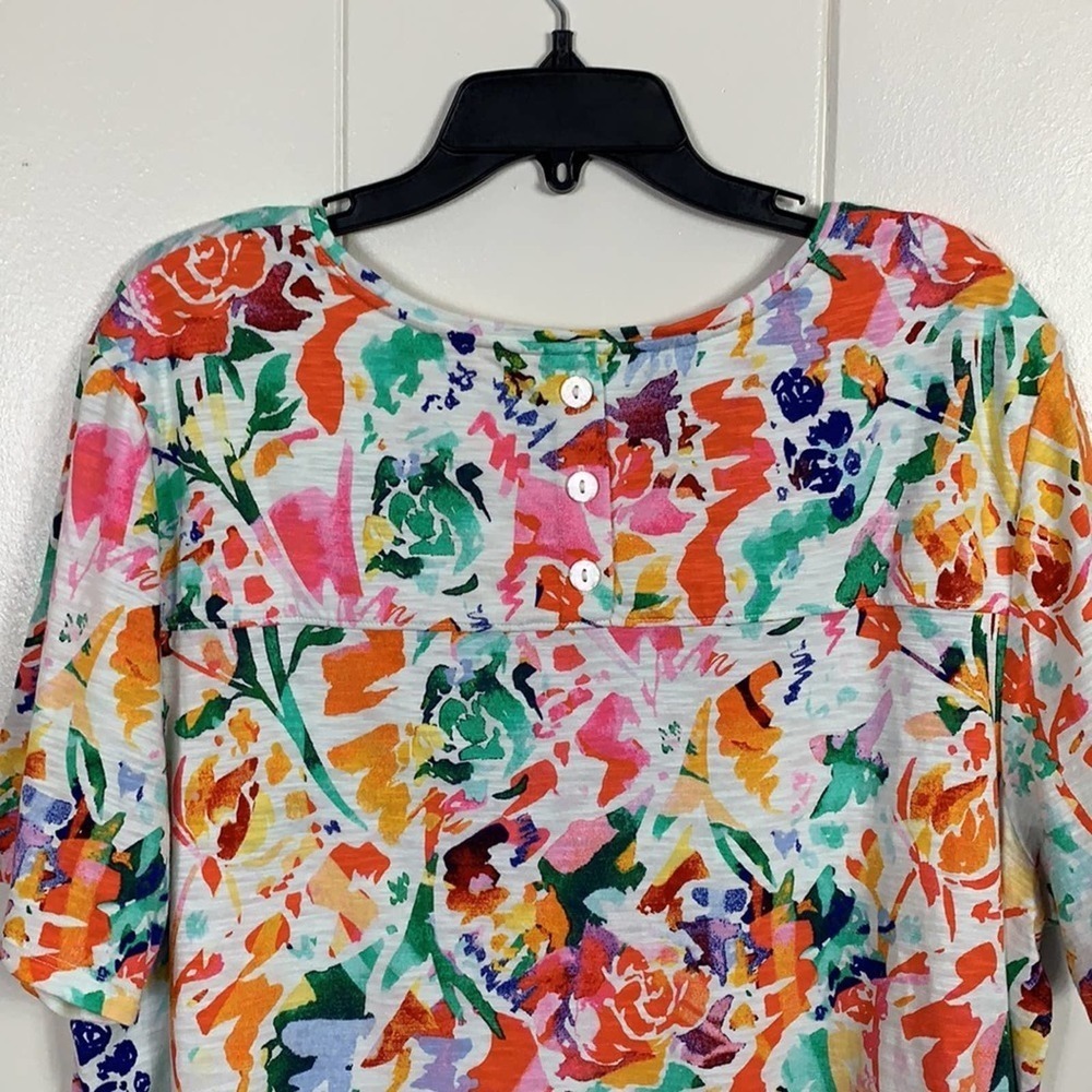 # CHICO’S MULTICOLOR T-SHIRT SHORT SLEEVES SIZE 4 (XXL) ROUND NECK - Picture 5 of 10